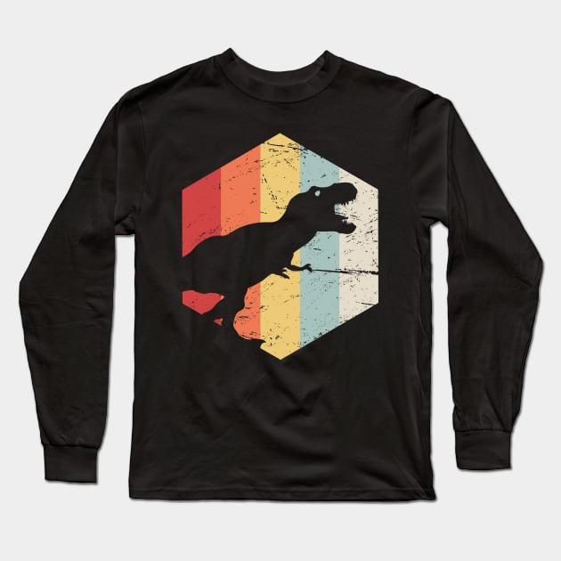 Retro 70s T-Rex Long Sleeve T-Shirt by MeatMan